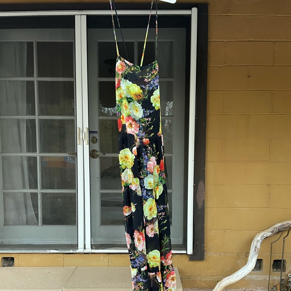 Floral corset back dress